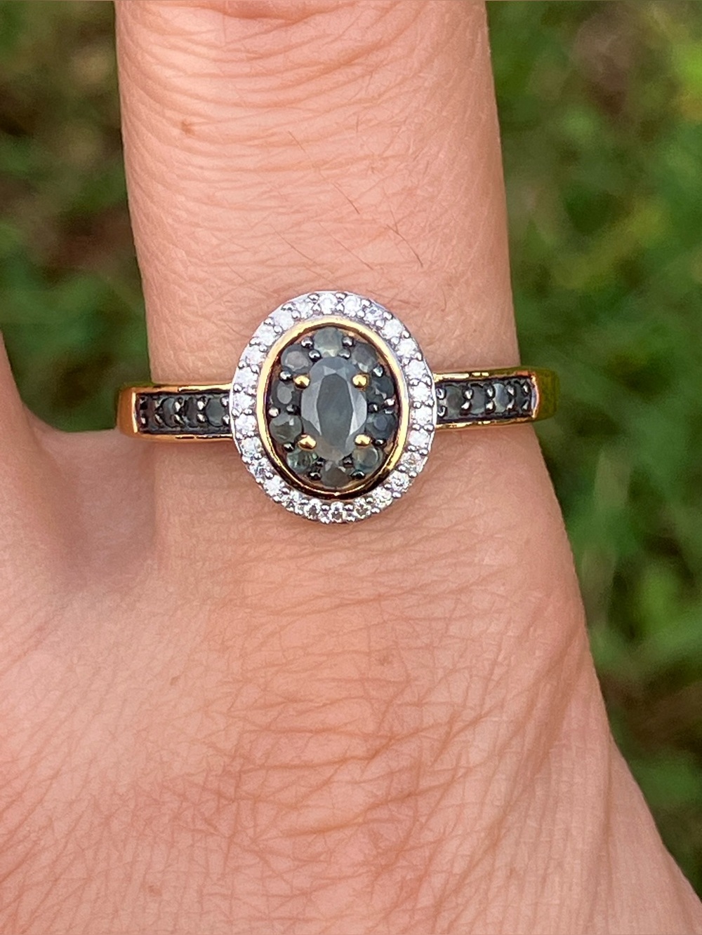 Natural Alexandrite Yellow Gold Over Sterling Silver Ring Size 10